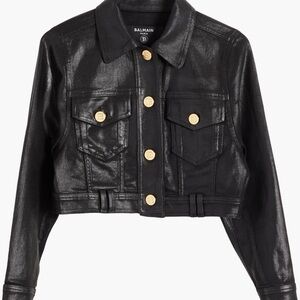 Balmain
Crop Coated Denim Jacket, Size US 6